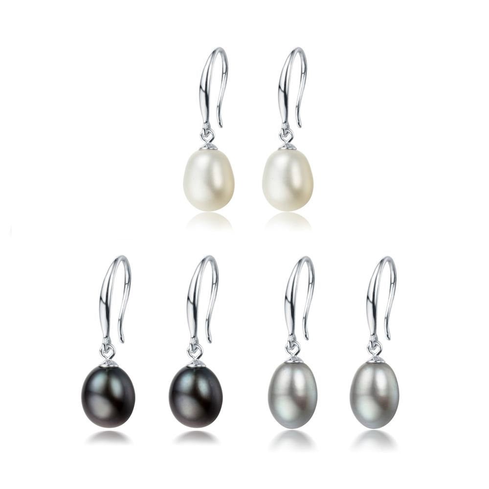 Tear Drop Natural Pearl Clip on Silver Earrings