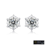 Moissanite Earrings – Snowflake Cluster Design