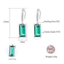Load image into Gallery viewer, Milano Emerald Zircon Dangling Silver Earrings
