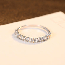 Load image into Gallery viewer, Eternity Band White Zircon Classic Silver Ring
