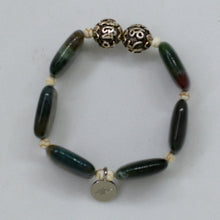 Load image into Gallery viewer, Top view of Fancy Jasper Square Bead Bracelet 12MM featuring polished rectangular gemstone beads
