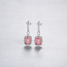 Load image into Gallery viewer, Milano Garnet Zircon Dangling Silver Earrings
