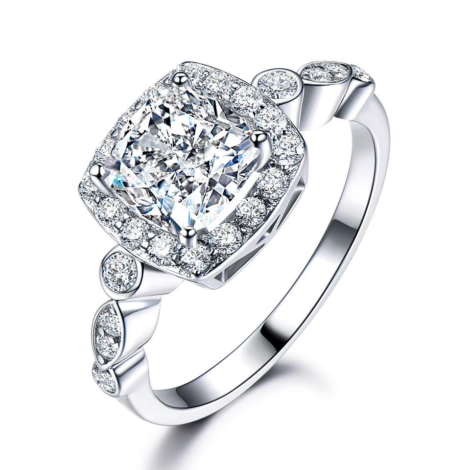 Berlin Square American Diamond Silver Ring