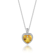 Gold Ocean of Heart Swarovski Crystal Silver Necklace
