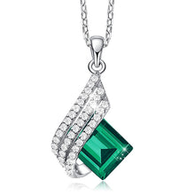 Load image into Gallery viewer, Green Roman Swarovski Crystal Silver Necklace Set
