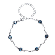 Load image into Gallery viewer, Ocean of Heart Swarovski Crystal Silver Bracelet
