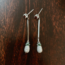 Load image into Gallery viewer, Colorful Pineapple Long Drop Silver Earrings
