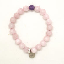 Load image into Gallery viewer, Rose Quartz And Amethyst Couple Bracelet (8 MM)
