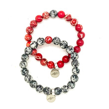 Load image into Gallery viewer, Sesame &amp; Red Hued Jasper Couple Bracelet (8 MM)
