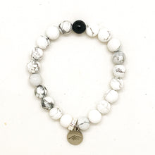 Load image into Gallery viewer, Black Obsidian &amp; White Howlite Couple Bracelet
