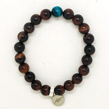 Load image into Gallery viewer, Red &amp; Blue Tiger Eye Couple Bracelet (8 MM)
