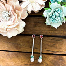 Load image into Gallery viewer, Colorful Pineapple Long Drop Silver Earrings
