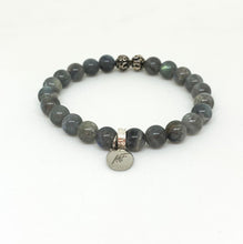 Load image into Gallery viewer, Labradorite Stone Silver Bead Bracelet (8 MM)

