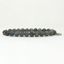 Load image into Gallery viewer, Labradorite Stone Silver Bead Bracelet (8 MM)
