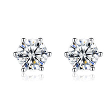 Load image into Gallery viewer, Milano White Zircon Solitaire (2 ct) Silver Earrings
