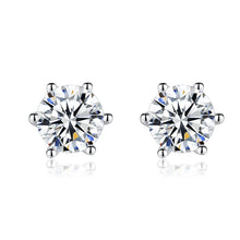 Load image into Gallery viewer, Milano White Zircon Solitaire (2 ct) Silver Earrings
