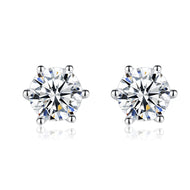 Milano White Zircon Solitaire (2 ct) Silver Earrings
