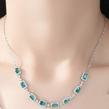 Load image into Gallery viewer, Venetian Emerald American Diamond Silver Necklace
