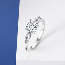 Load image into Gallery viewer, White Gold Plated Eclectic MOISSANITE Silver Ring
