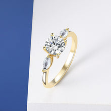 Load image into Gallery viewer, 18 K Gold Plated Eclectic MOISSANITE Silver Ring

