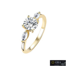 Load image into Gallery viewer, 18 K Gold Plated Eclectic MOISSANITE Silver Ring
