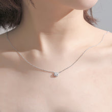 Load image into Gallery viewer, White  Zircon Solitaire Micro Inlaid Silver Necklace

