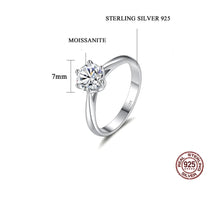 Load image into Gallery viewer, Milano Classical MOISSANITE Solitaire Silver Ring
