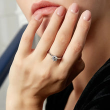 Load image into Gallery viewer, Milano Classical MOISSANITE Solitaire Silver Ring
