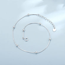 Load image into Gallery viewer, Minimalist Round Petite Bead Adjustable Silver Anklet displayed on a white background
