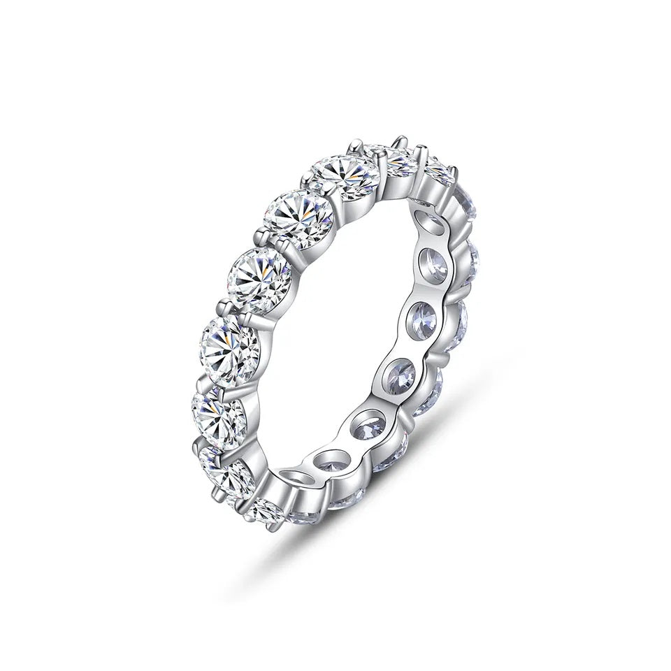 Parisian Solitaire Band MOISSANITE Silver Ring