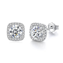 Load image into Gallery viewer, Berlin Solitaire MOISSANITE Princess Earrings
