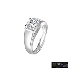 Load image into Gallery viewer, Solitaire MOISSANITE Preset Adjustable Silver Ring
