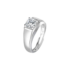 Load image into Gallery viewer, Solitaire MOISSANITE Preset Adjustable Silver Ring
