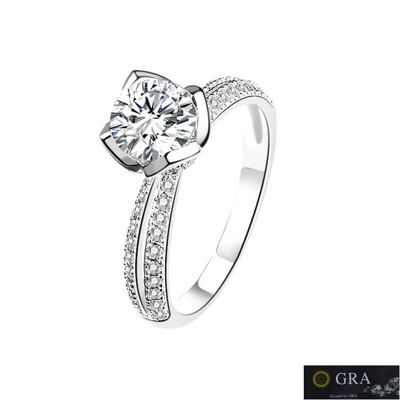 Plush Solitaire MOISSANITE Unisex Silver Ring