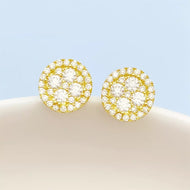 18 K Gold Berlin Iced MOISSANITE Silver Earrings