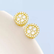 Load image into Gallery viewer, 18 K Gold Berlin Iced MOISSANITE Silver Earrings
