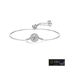 Load image into Gallery viewer, Solitaire MOISSANITE  Adjustable Silver Bracelet
