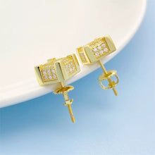 Load image into Gallery viewer, 18 K Gold Milano Iced MOISSANITE Silver Earrings
