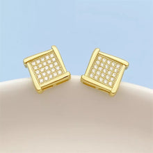 Load image into Gallery viewer, 18 K Gold London Iced MOISSANITE Silver Earrings
