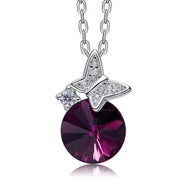 Monaco Star Circle Swarovski Crystal Silver Necklace