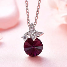 Load image into Gallery viewer, Monaco Star Circle Swarovski Crystal Silver Necklace
