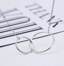 Load image into Gallery viewer, Double Circle Interlock Pendant Silver Necklace
