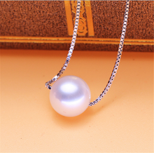 Load image into Gallery viewer, Single White Pearl Pendant Silver Necklace

