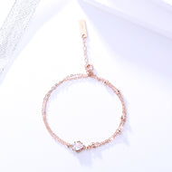 Chic Rose Gold Oval Zircon Studded Bracelet