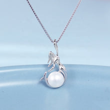 Load image into Gallery viewer, Mermaid Natural Pearl Pendant Silver Necklace
