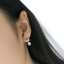 Load image into Gallery viewer, Bow &amp; Diamond Zircon Studded Silver Earrings
