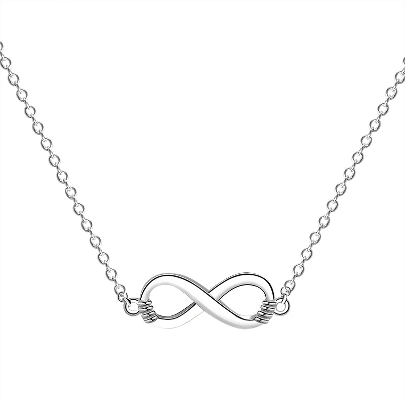 Elegant Infinity Pendant Adjustable Silver Necklace