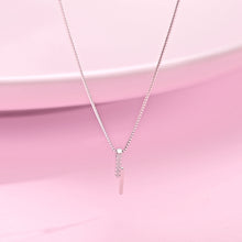Load image into Gallery viewer, White Zircon Lightening Pendant Silver Necklace
