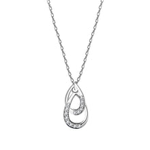 Load image into Gallery viewer, White Zircon Water Drop Pendant Silver Necklace

