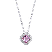Load image into Gallery viewer, Pink Zircon Crown Pendant Silver Necklace
